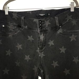 Torrid Black Jegging Star print Sz 20
